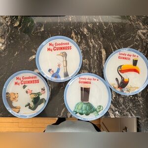 4 Guinness Vintage 8” Dessert Plates